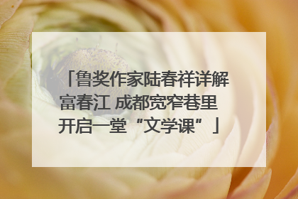鲁奖作家陆春祥详解富春江 成都宽窄巷里开启一堂“文学课”