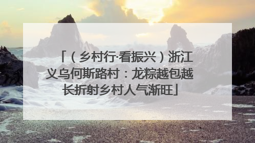 （乡村行·看振兴）浙江义乌何斯路村：龙粽越包越长折射乡村人气渐旺