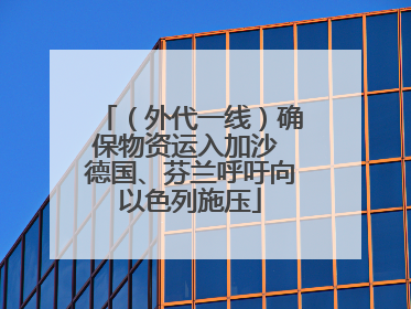 （外代一线）确保物资运入加沙 德国、芬兰呼吁向以色列施压