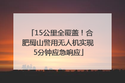 15公里全覆盖！合肥蜀山警用无人机实现5分钟应急响应