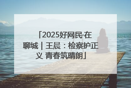 2025好网民·在聊城｜王晨：检察护正义 青春筑晴朗