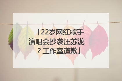 22岁网红歌手演唱会抄袭汪苏泷？工作室道歉