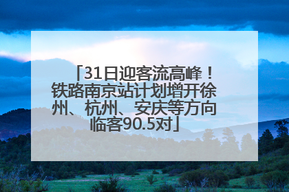 31日迎客流高峰！铁路南京站计划增开徐州、杭州、安庆等方向临客90.5对