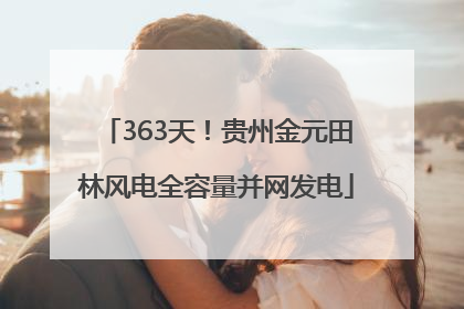 363天！贵州金元田林风电全容量并网发电