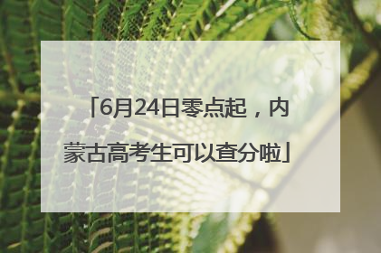 6月24日零点起，内蒙古高考生可以查分啦