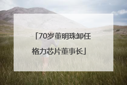 70岁董明珠卸任格力芯片董事长