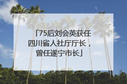 75后刘会英获任四川省人社厅厅长，曾任遂宁市长