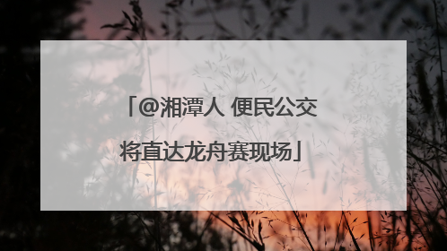 @湘潭人 便民公交将直达龙舟赛现场